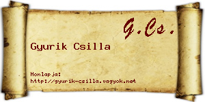 Gyurik Csilla névjegykártya
